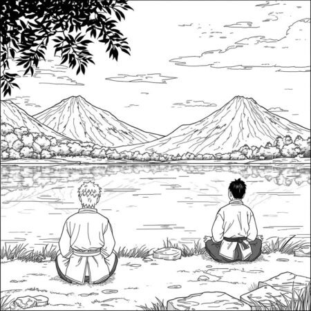 Jujutsu Kaisen e Natureza (Desenho para Colorir)