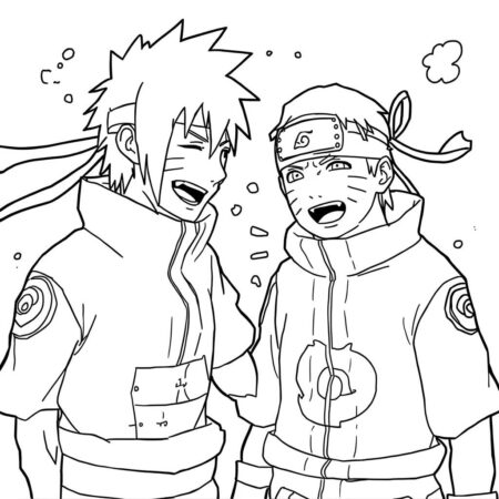 Kakashi e Naruto (Desenho para Colorir)