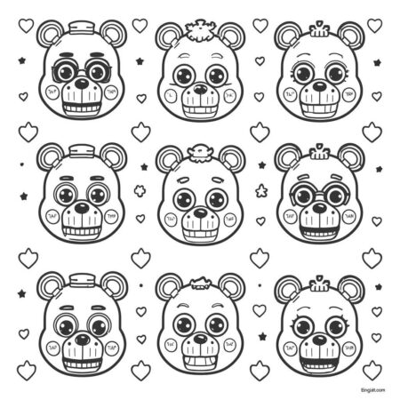 Kawaii Animatronics (Desenho para Colorir)