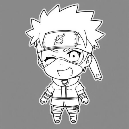 Kawaii Kakashi (Desenho para Colorir)