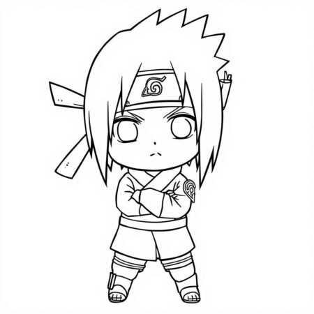 Kawaii Sasuke (Desenho para Colorir)