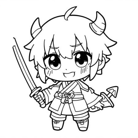 Kawaii Tanjiro (Desenho para Colorir)