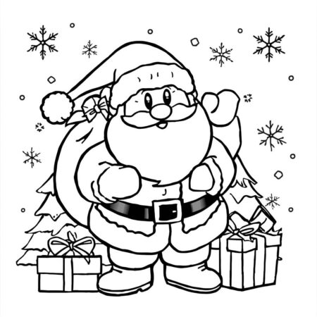 Kirby Natal Festivo (Desenho para Colorir)