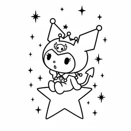 Kuromi Estrela Fofinha (Desenho para Colorir)