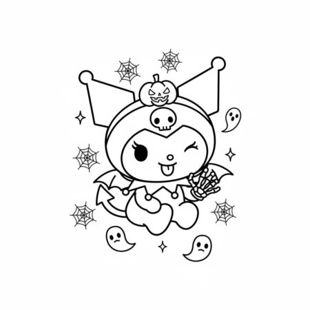 Kuromi Fantasminha Divertido (Desenho para Colorir)