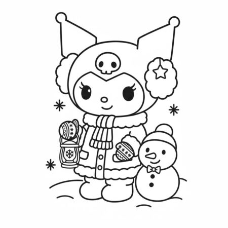 Kuromi no inverno fofinha (Desenho para Colorir)