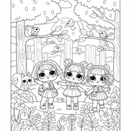 LOL Surprise Aventura na Floresta (Desenho para Colorir)