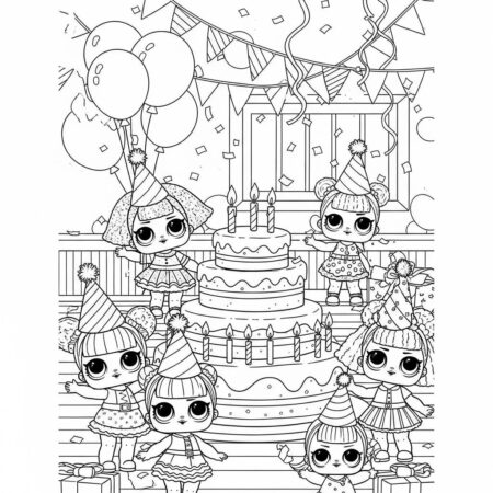 LOL Surprise Dia de Aniversario (Desenho para Colorir)