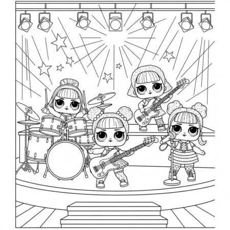 LOL Surprise Estrelas do Rock (Desenho para Colorir)