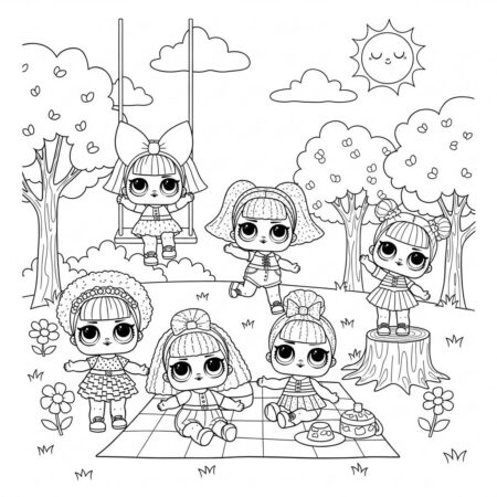 LOL Surprise Meninas Brincando (Desenho para Colorir)