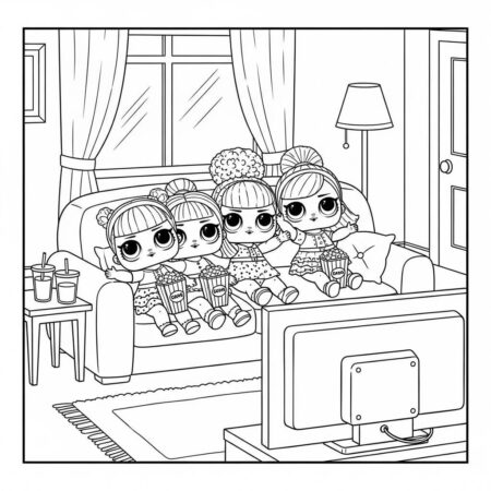 LOL Surprise Noite de Cinema (Desenho para Colorir)