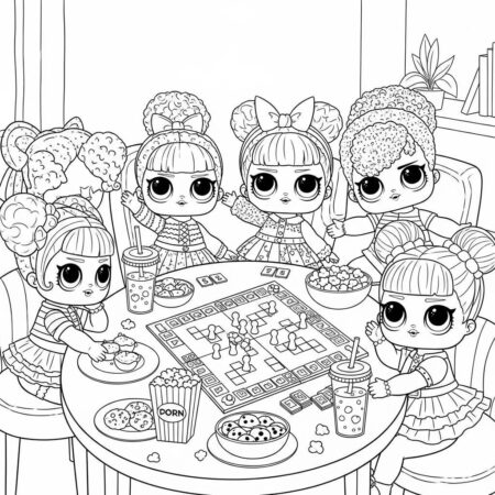 LOL Surprise Noite de Jogos (Desenho para Colorir)