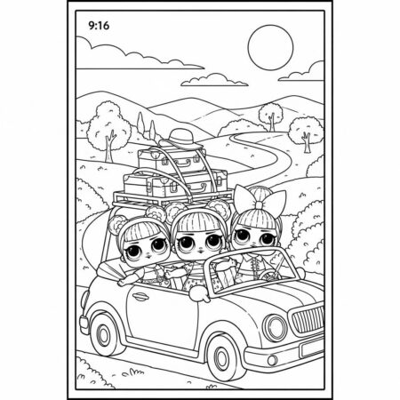 LOL Surprise Viagem de Carro (Desenho para Colorir)