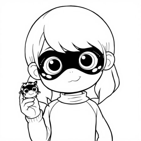 Ladybug Kawaii (Desenho para Colorir)