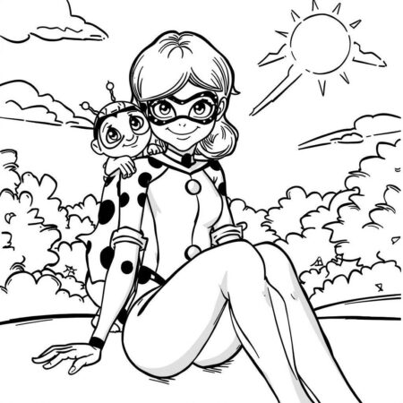 Ladybug e Tikki (Desenho para Colorir)