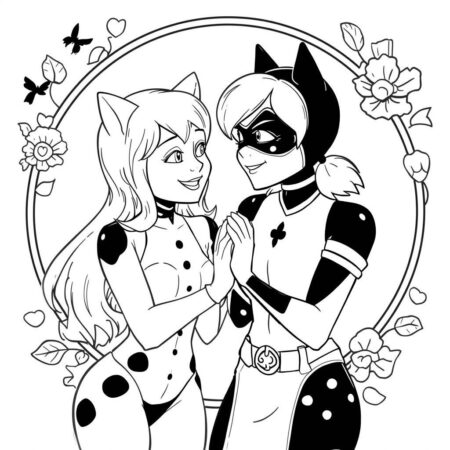 Ladybug e seu Amor (Desenho para Colorir)