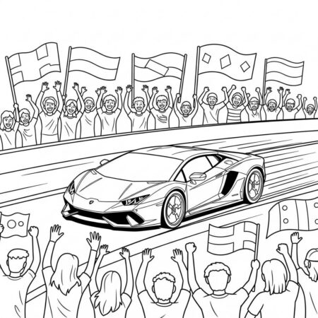 Lamborghini Car Racing (Desenho para Colorir)