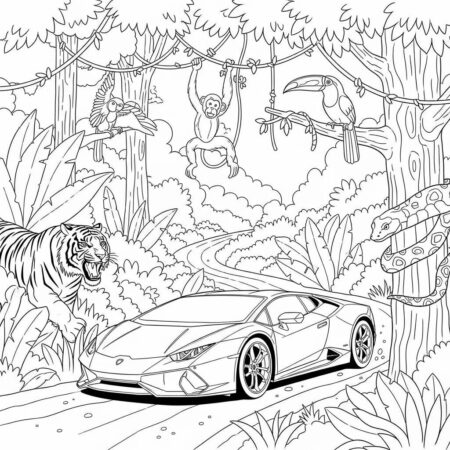 Lamborghini in an Adventure (Desenho para Colorir)