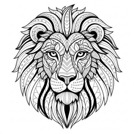 Leao Estilizado (Desenho para Colorir)