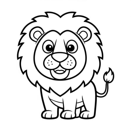 Leao Simples para Criancas (Desenho para Colorir)