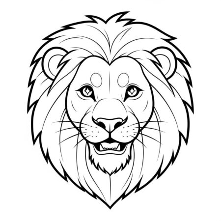 Leao com Olhos Brilhantes (Desenho para Colorir)