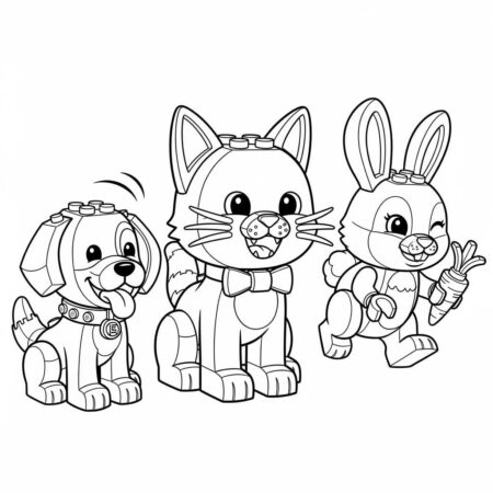 Lego Animais Fofos (Desenho para Colorir)