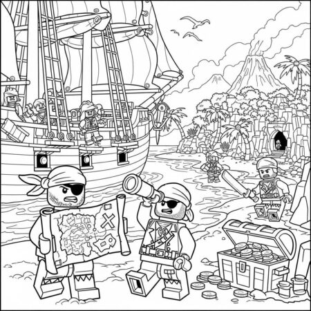 Lego Aventura de Pirata (Desenho para Colorir)