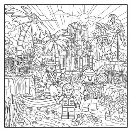 Lego Aventura na Selva (Desenho para Colorir)