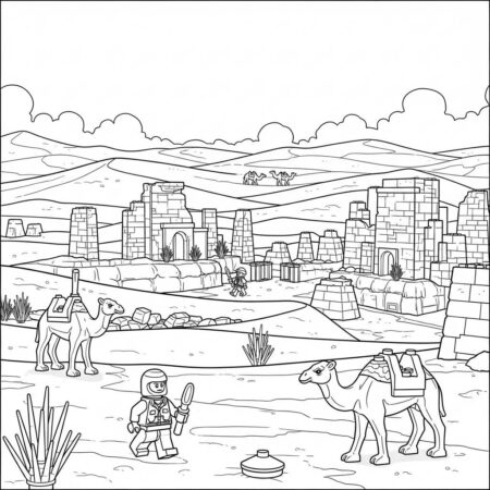 Lego Aventura no Deserto (Desenho para Colorir)