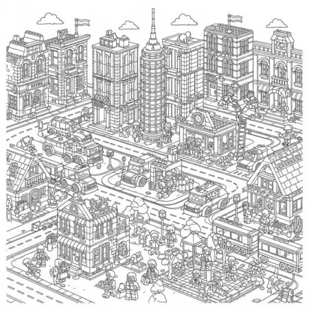 Lego Cidade Criativa (Desenho para Colorir)