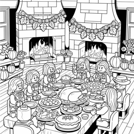 Lego Dia de Acao de Gracas (Desenho para Colorir)