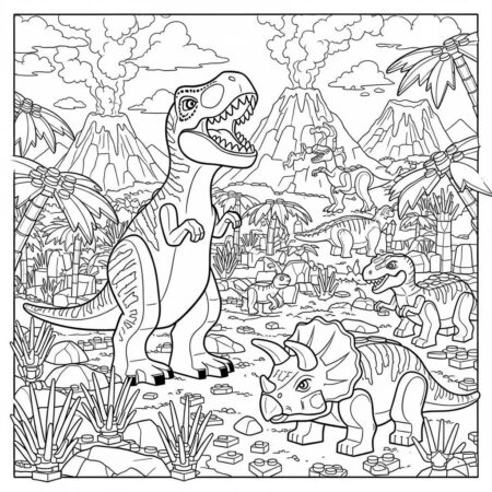 Lego Dinossauros (Desenho para Colorir)