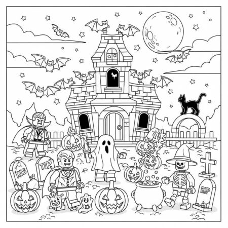 Lego Halloween Assustador (Desenho para Colorir)