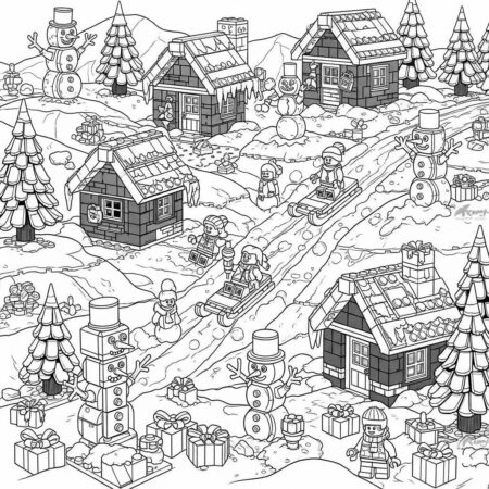 Lego Inverno Magico (Desenho para Colorir)