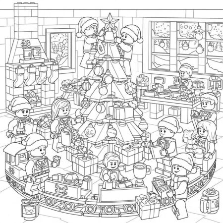 Lego Natal Alegre (Desenho para Colorir)