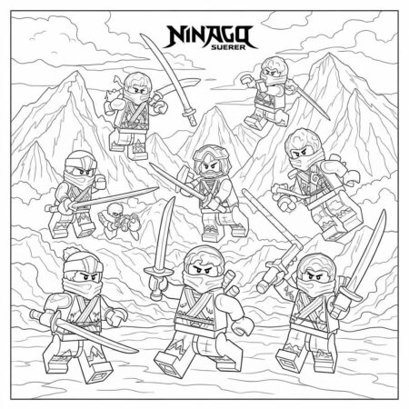 Lego Ninjago Battle Scene (Desenho para Colorir)