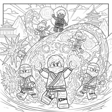 Lego Ninjago Elemental Powers (Desenho para Colorir)