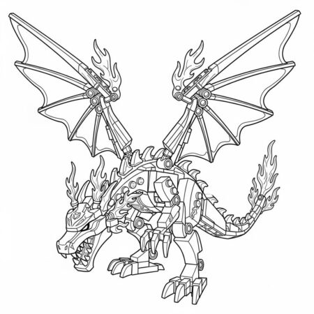 Lego Ninjago Fire Dragon (Desenho para Colorir)