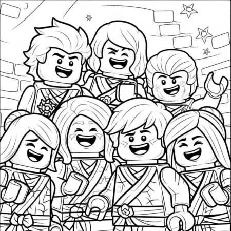 Lego Ninjago Friends (Desenho para Colorir)