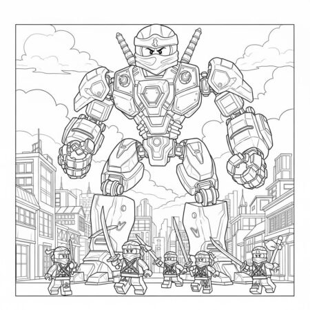 Lego Ninjago Giant Robot (Desenho para Colorir)