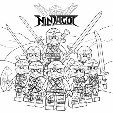 Lego Ninjago Ninja Team (Desenho para Colorir)