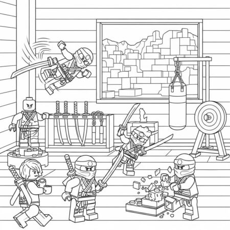 Lego Ninjago Ninja Training (Desenho para Colorir)