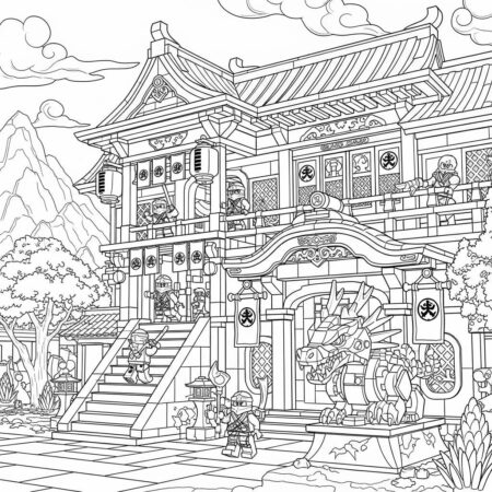 Lego Ninjago Temple (Desenho para Colorir)