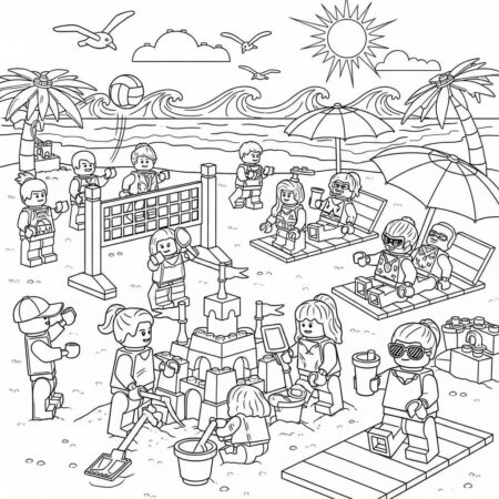 Lego Praia Divertida (Desenho para Colorir)
