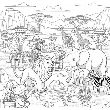 Lego Safari Selvagem (Desenho para Colorir)