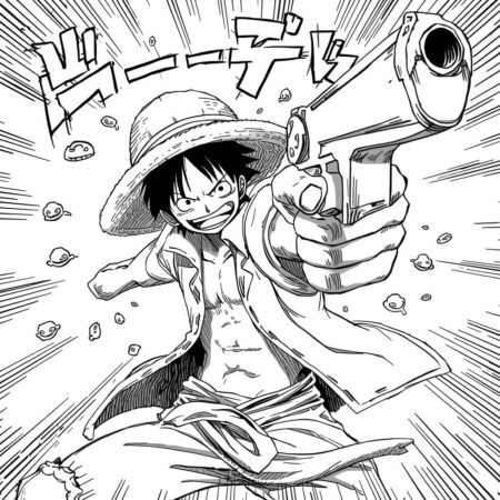 Luffy em Batalha (Desenho para Colorir)