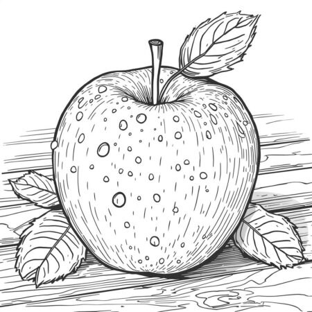 Maca Realista Detalhada (Desenho para Colorir)