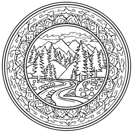 Mandala da Natureza (Desenho para Colorir)