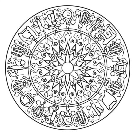 Mandala de Artesanato (Desenho para Colorir)