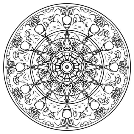 Mandala de Cafe (Desenho para Colorir)